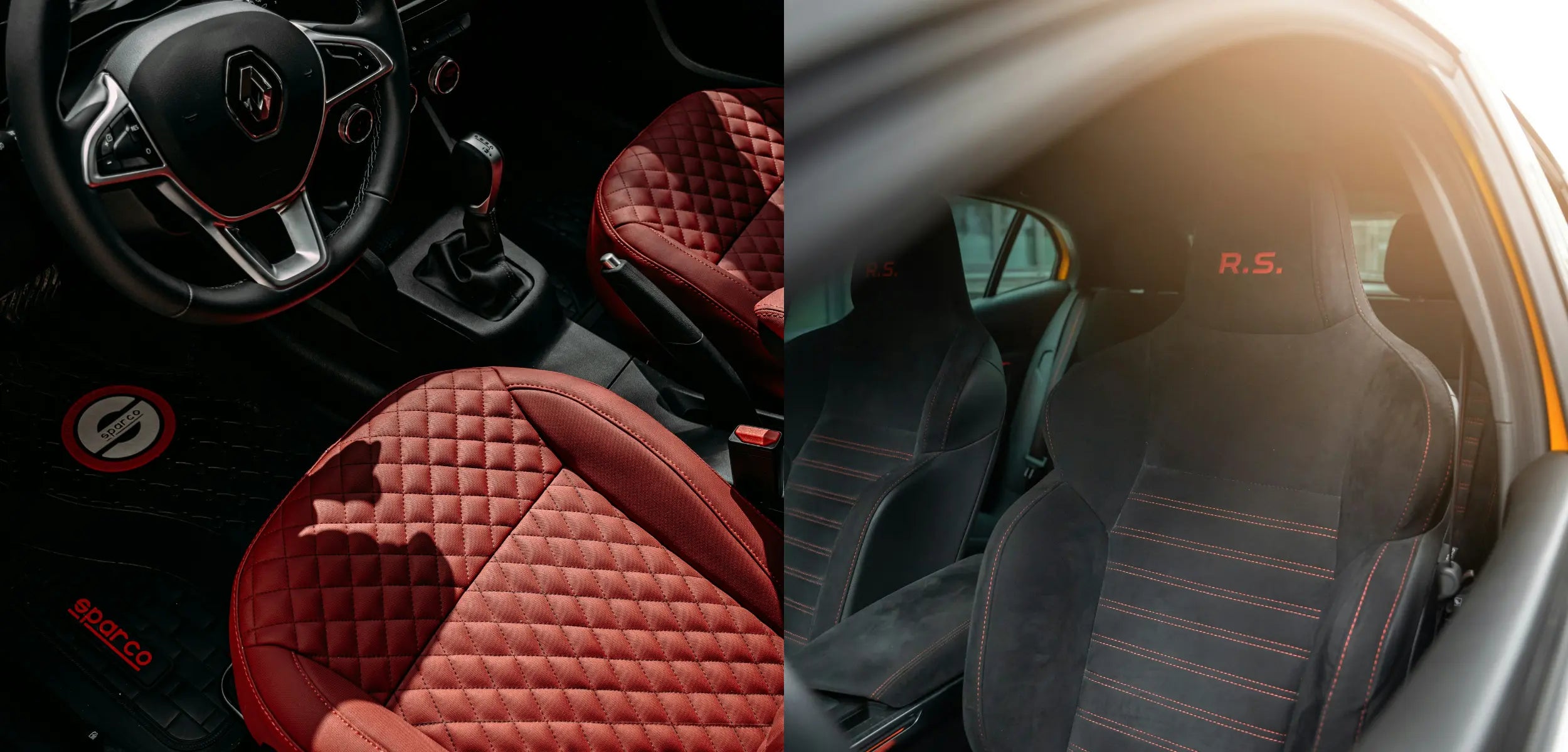 Nettoyage et entretien de sièges sport Renault à Argenteuil, detailing intérieur haut de gamme.