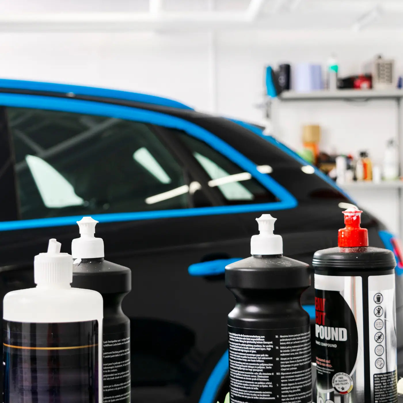 Produits de polissage professionnels utilisés pour le detailing automobile à Argenteuil - Savoir et Détail